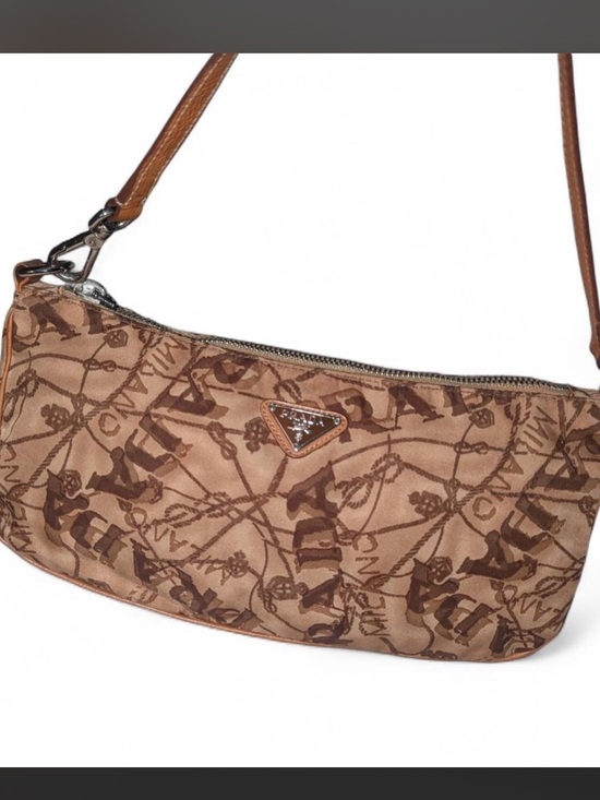 Prada Handbags - PRADA vintage rare map shoulder purse Y2K brown and tan